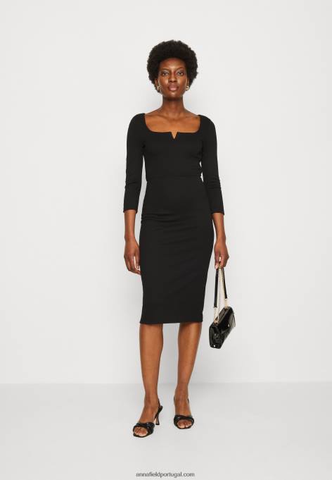 mulheres vestido de jérsei preto F4BZ0D178 Anna Field