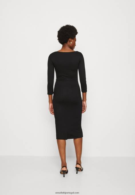 mulheres vestido de jérsei preto F4BZ0D178 Anna Field