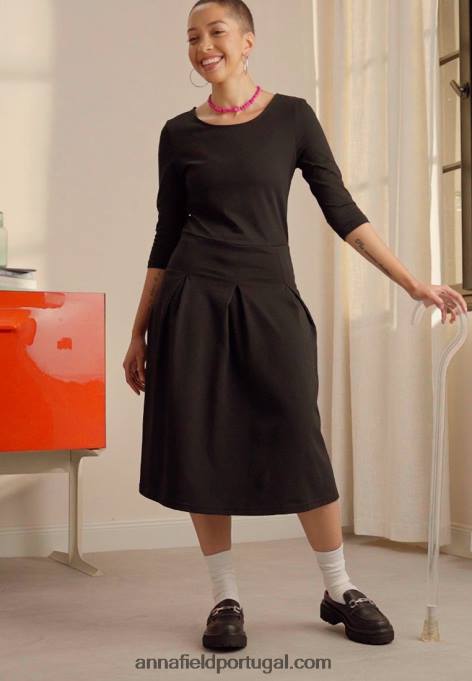 mulheres vestido de jérsei preto F4BZ0D181 Anna Field