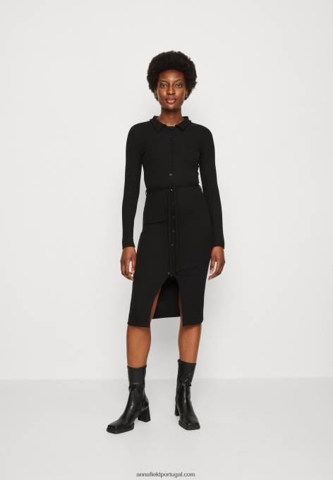 mulheres vestido de jérsei preto F4BZ0D183 Anna Field