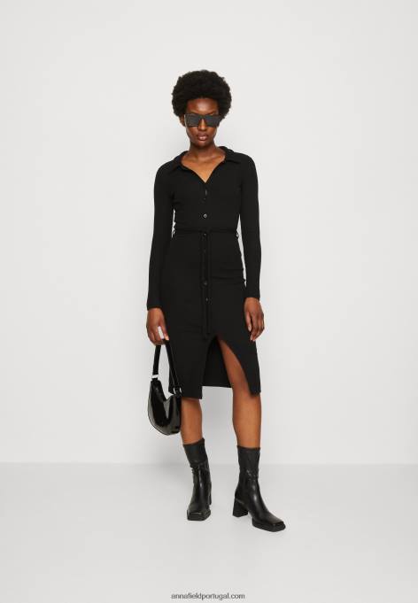 mulheres vestido de jérsei preto F4BZ0D183 Anna Field