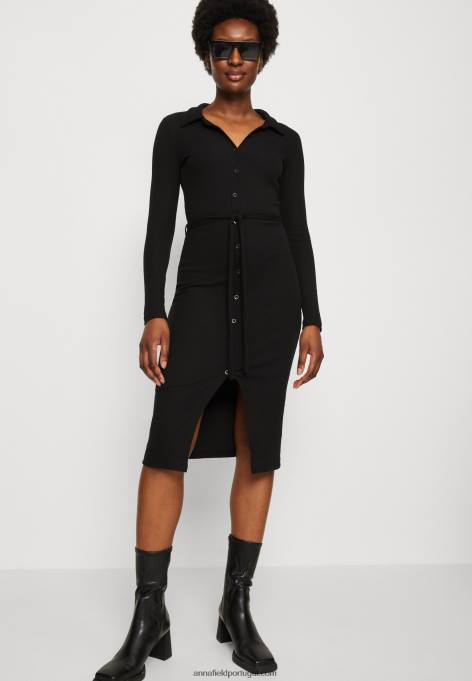 mulheres vestido de jérsei preto F4BZ0D183 Anna Field