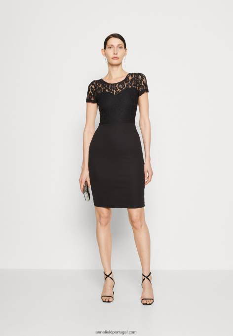mulheres vestido de jérsei preto F4BZ0D58 Anna Field