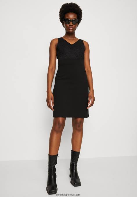 mulheres vestido de jérsei preto F4BZ0D63 Anna Field