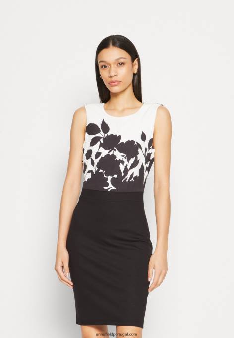 mulheres vestido de jérsei preto/branco F4BZ0D106 Anna Field