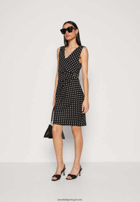 mulheres vestido de jérsei preto/branco F4BZ0D108 Anna Field