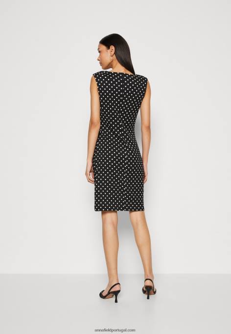 mulheres vestido de jérsei preto/branco F4BZ0D108 Anna Field