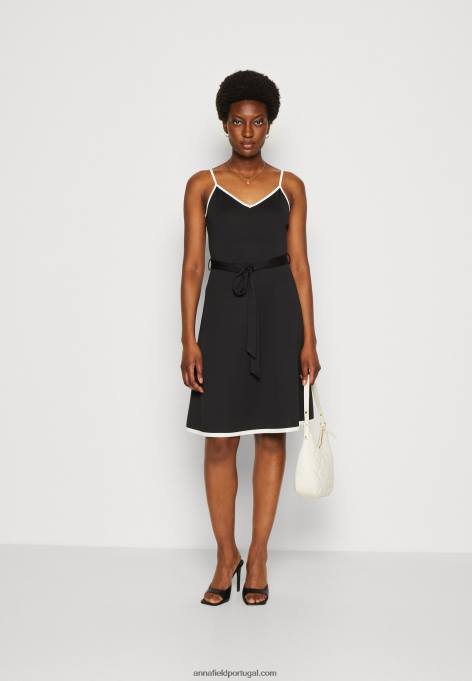 mulheres vestido de jérsei preto/branco F4BZ0D115 Anna Field