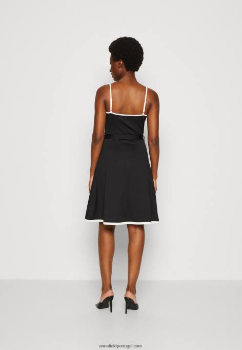 mulheres vestido de jérsei preto/branco F4BZ0D115 Anna Field