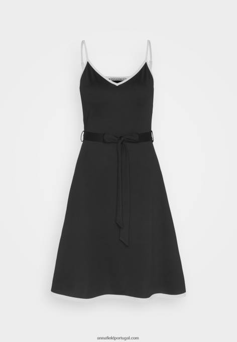 mulheres vestido de jérsei preto/branco F4BZ0D115 Anna Field