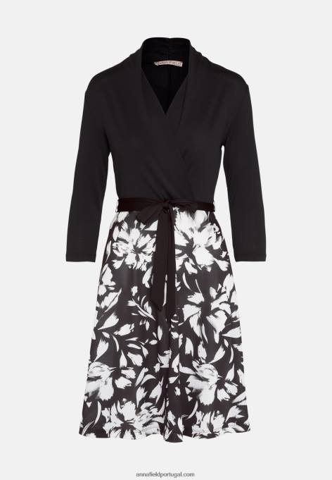 mulheres vestido de jérsei preto/branco F4BZ0D130 Anna Field