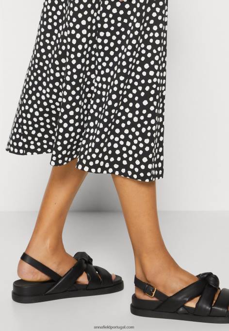 mulheres vestido de jérsei preto/branco F4BZ0D171 Anna Field