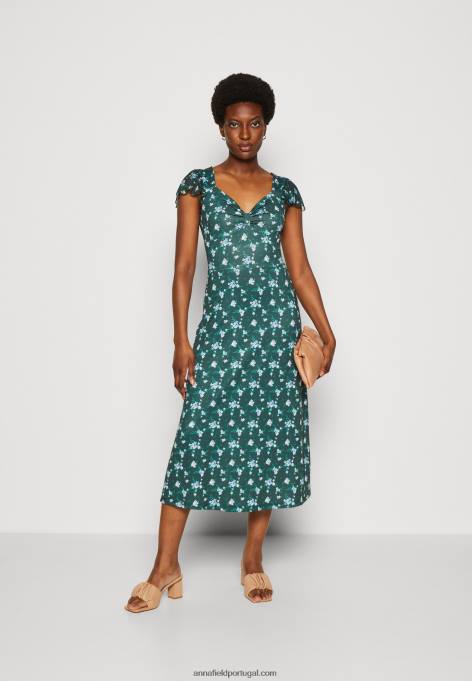mulheres vestido de jérsei verde/multicolorido F4BZ0D110 Anna Field