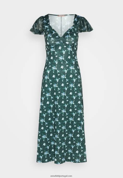mulheres vestido de jérsei verde/multicolorido F4BZ0D110 Anna Field