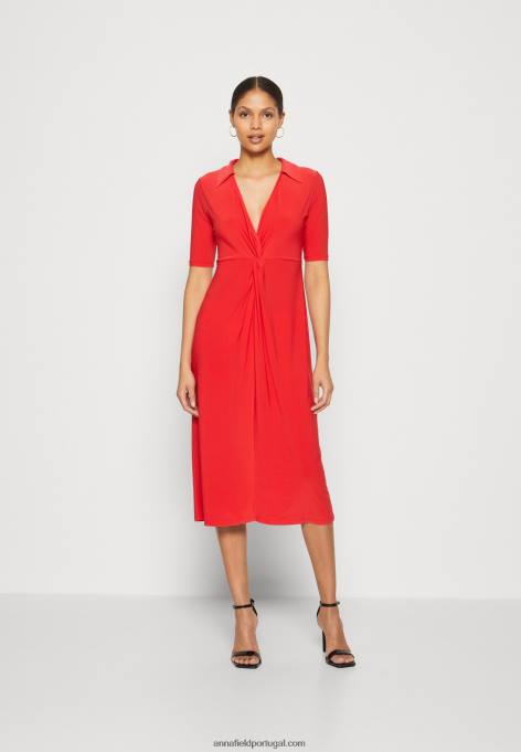 mulheres vestido de jérsei vermelho F4BZ0D142 Anna Field