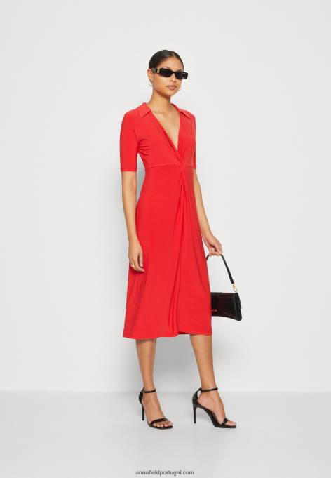 mulheres vestido de jérsei vermelho F4BZ0D142 Anna Field