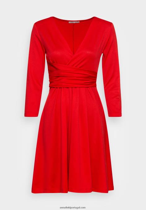 mulheres vestido de jérsei vermelho F4BZ0D146 Anna Field