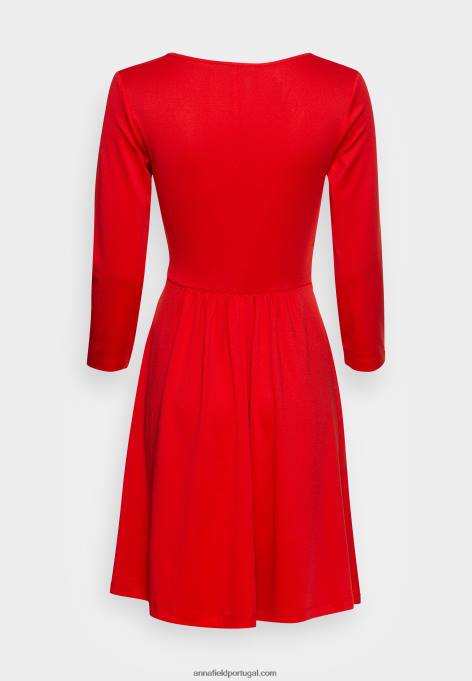 mulheres vestido de jérsei vermelho F4BZ0D146 Anna Field