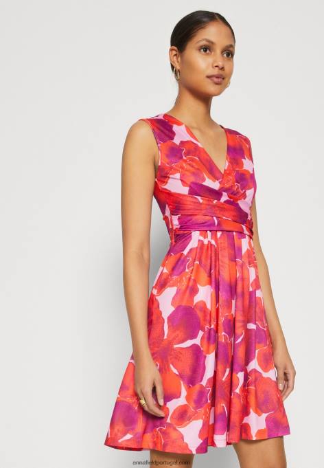 mulheres vestido de jérsei vermelho/rosa F4BZ0D117 Anna Field