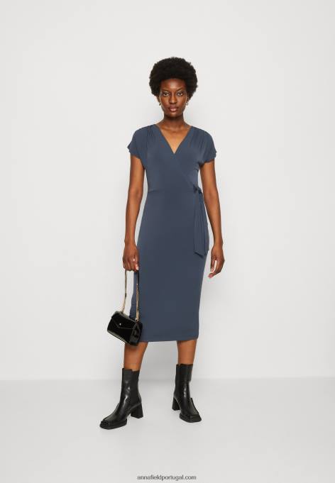 mulheres vestido de jersey azul escuro F4BZ0D139 Anna Field
