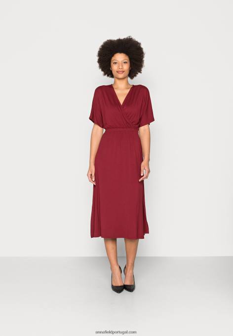 mulheres vestido de jersey bordeaux F4BZ0D118 Anna Field