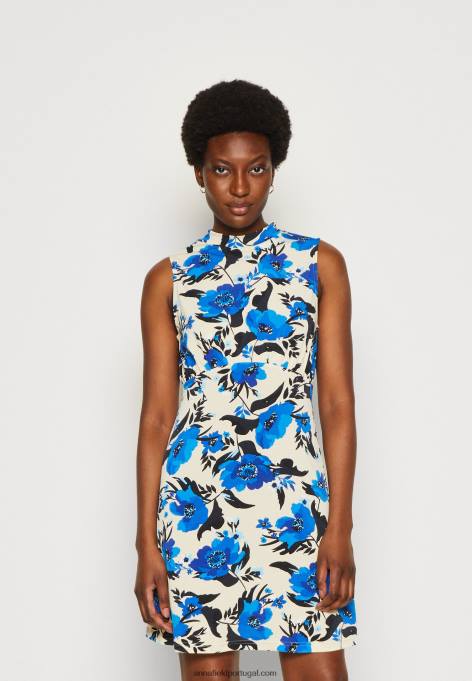 mulheres vestido de jersey branco/azul F4BZ0D166 Anna Field