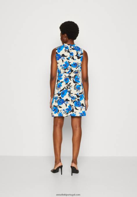 mulheres vestido de jersey branco/azul F4BZ0D166 Anna Field