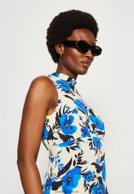 mulheres vestido de jersey branco/azul F4BZ0D166 Anna Field