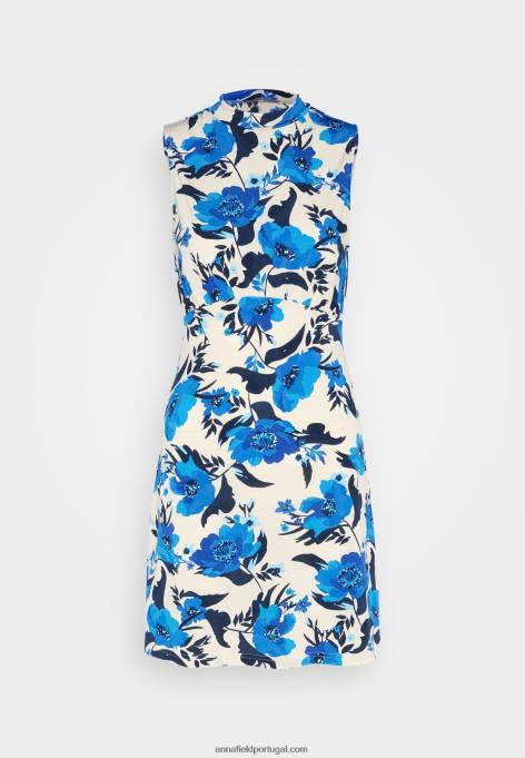 mulheres vestido de jersey branco/azul F4BZ0D166 Anna Field