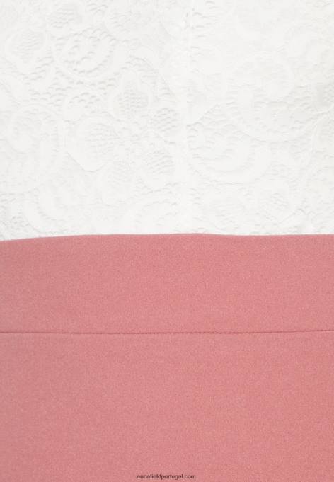 mulheres vestido de jersey branco/rosa F4BZ0D36 Anna Field