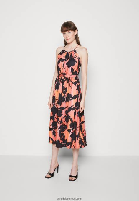 mulheres vestido de jersey preto/laranja F4BZ0D47 Anna Field