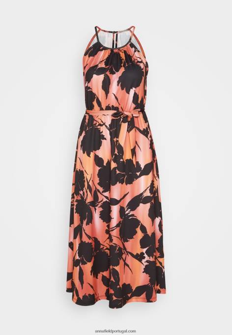 mulheres vestido de jersey preto/laranja F4BZ0D47 Anna Field