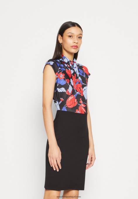 mulheres vestido de jersey preto/vermelho/azul F4BZ0D184 Anna Field