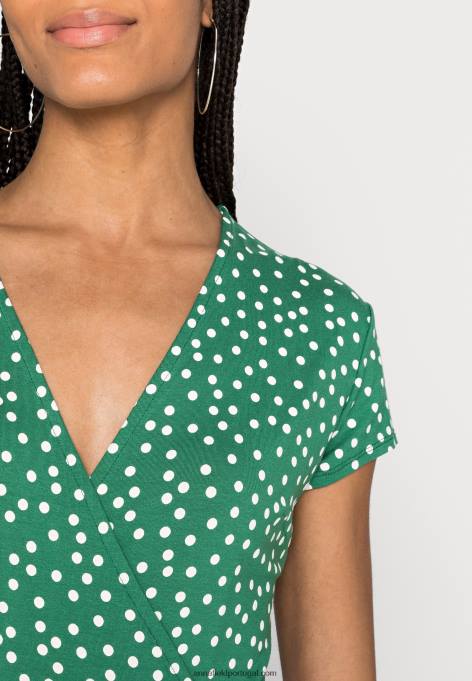 mulheres vestido de jersey verde/branco F4BZ0D134 Anna Field