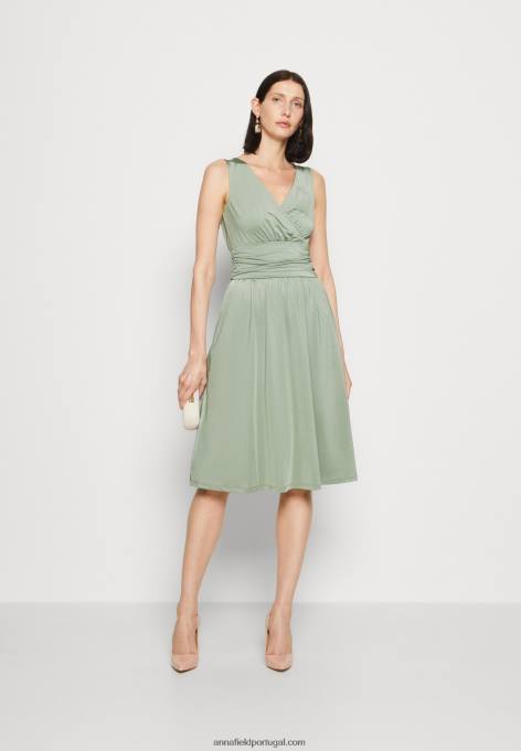 mulheres vestido de jersey verde claro F4BZ0D38 Anna Field