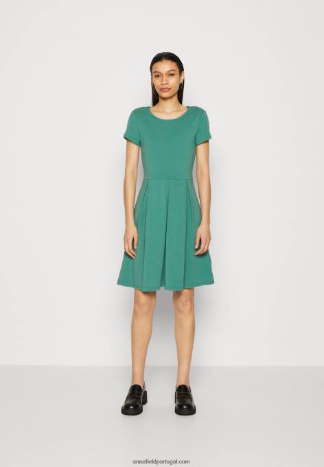 mulheres vestido de jersey verde escuro F4BZ0D153 Anna Field