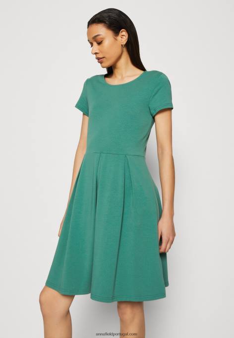 mulheres vestido de jersey verde escuro F4BZ0D153 Anna Field