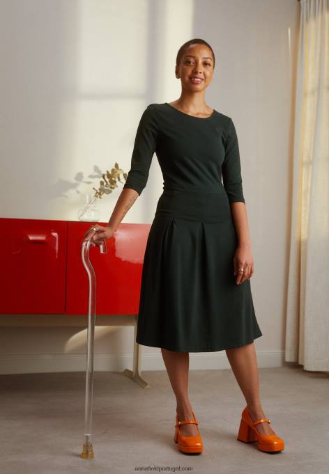 mulheres vestido de jersey verde escuro F4BZ0D190 Anna Field
