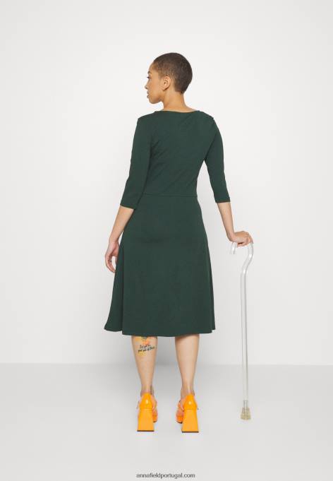 mulheres vestido de jersey verde escuro F4BZ0D190 Anna Field