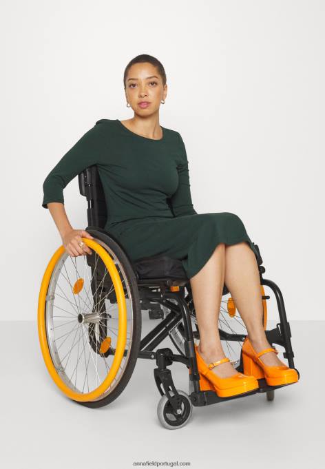 mulheres vestido de jersey verde escuro F4BZ0D190 Anna Field