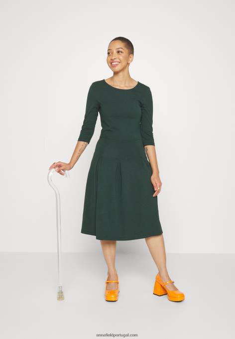 mulheres vestido de jersey verde escuro F4BZ0D190 Anna Field