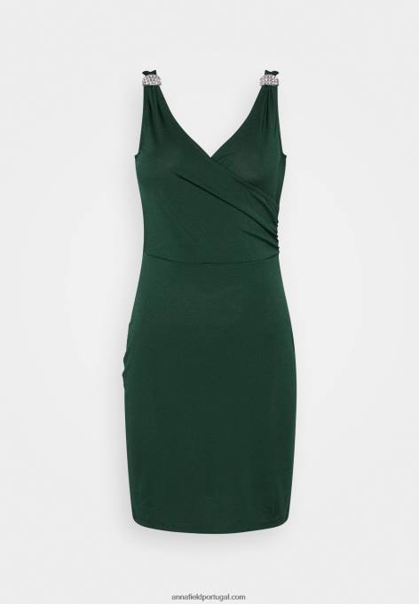 mulheres vestido de jersey verde escuro F4BZ0D39 Anna Field