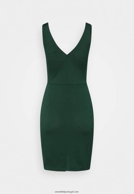 mulheres vestido de jersey verde escuro F4BZ0D39 Anna Field