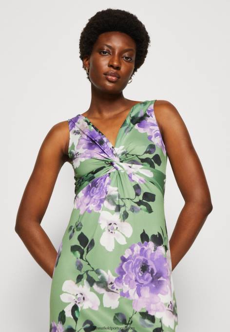 mulheres vestido de jersey verde/roxo/branco F4BZ0D78 Anna Field