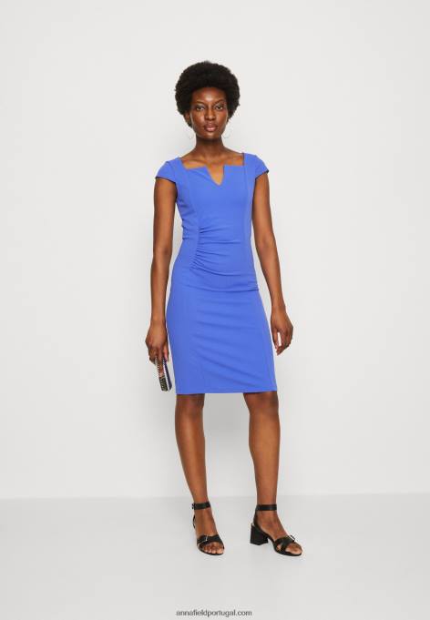 mulheres vestido de malha azul F4BZ0D132 Anna Field