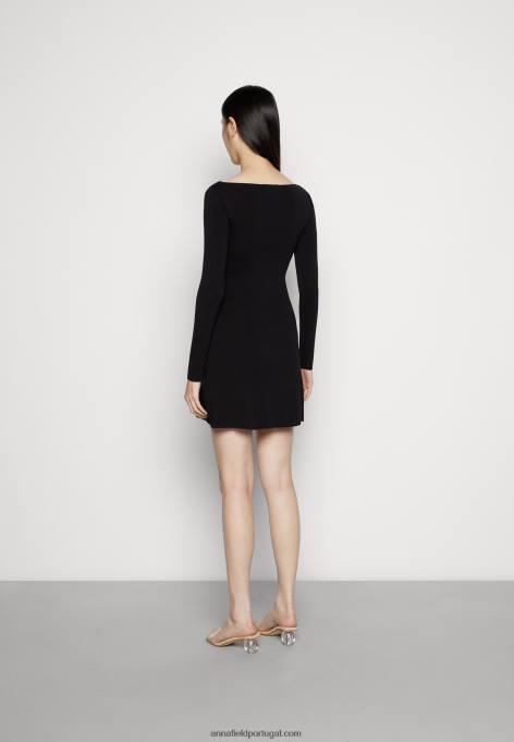 mulheres vestido de moletom preto F4BZ0D236 Anna Field