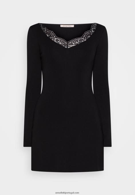 mulheres vestido de moletom preto F4BZ0D236 Anna Field