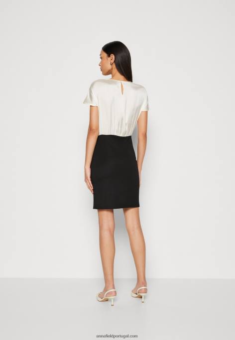 mulheres vestido de mudança branco/preto F4BZ0D195 Anna Field