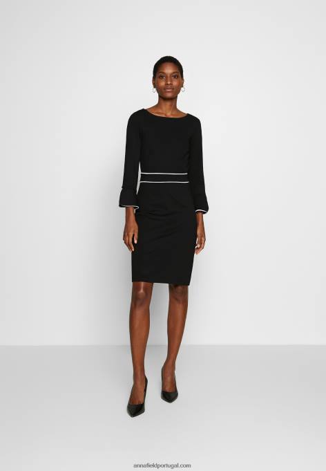 mulheres vestido de mudança preto/branco F4BZ0D98 Anna Field