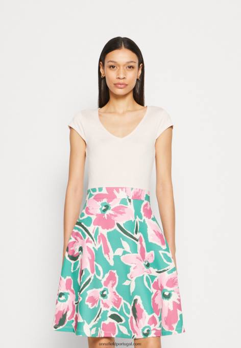mulheres vestido jeans branco/verde/rosa F4BZ0D68 Anna Field